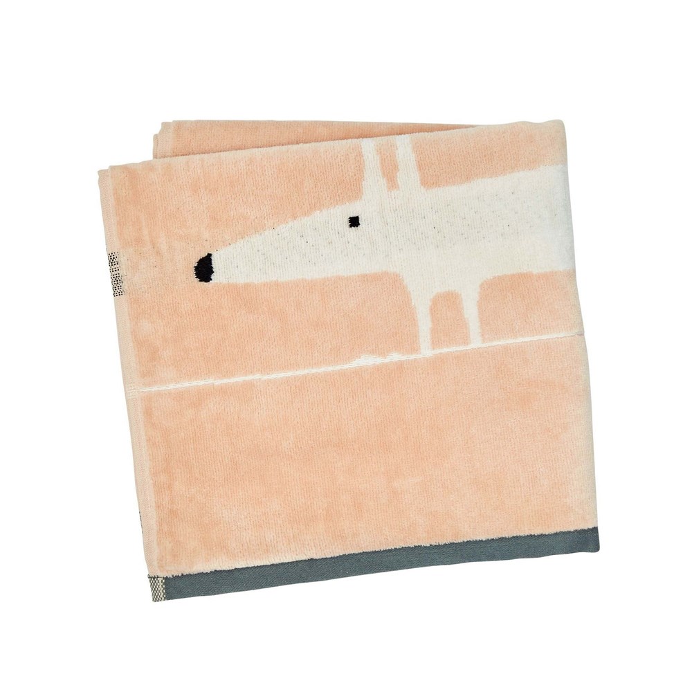 Mr Fox Cotton Towels By Scion in Blush Pink